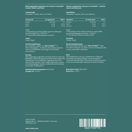 Rückseite des Focusmind Pro© Beutels von neotes mit Inhaltsstoffen und Nährwertangaben
