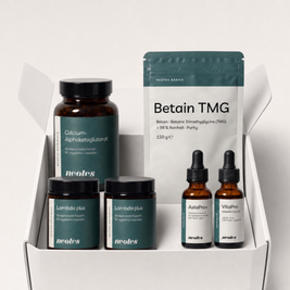 Harmony Bundle von neotes mit ausgewählten Longevity-Produkten in hochwertiger Geschenkbox