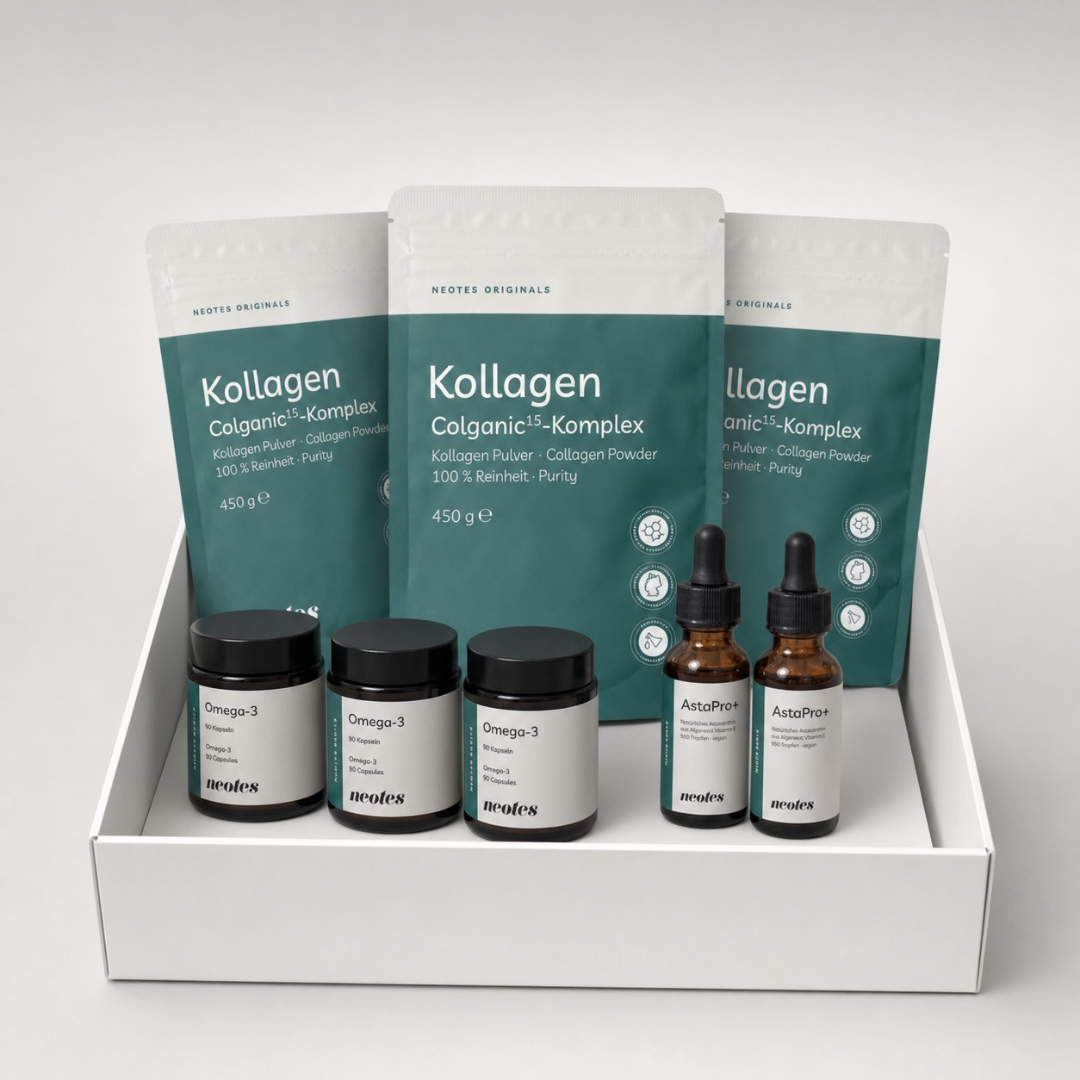 Elixier Bundle von neotes in Geschenkbox mit drei Produktkomponenten