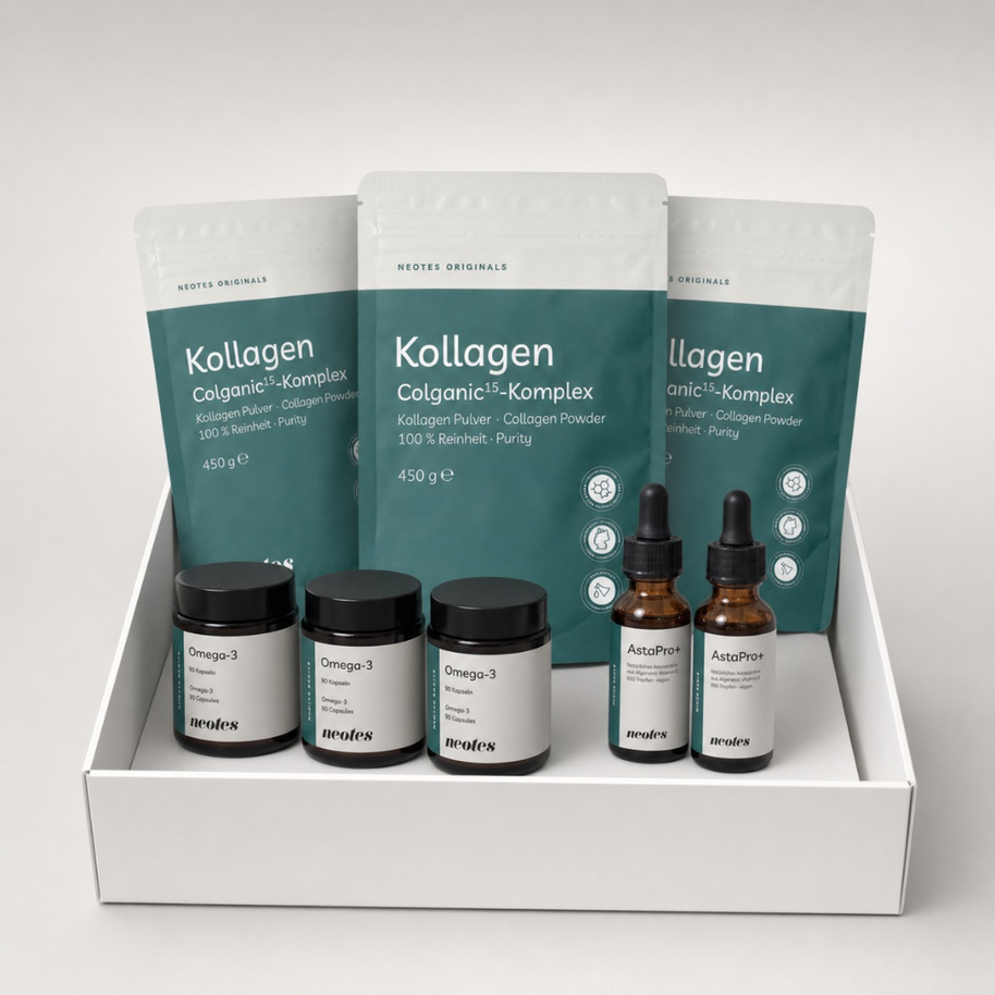 Elixier Bundle von neotes in Geschenkbox mit drei Produktkomponenten