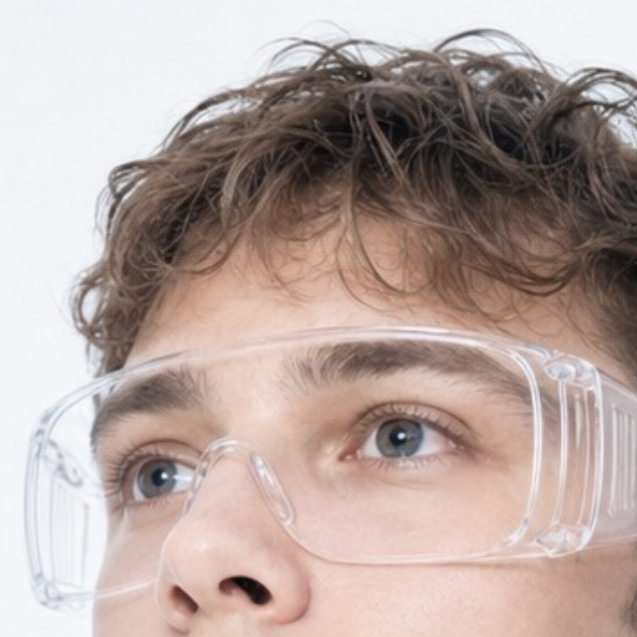 Labor-Mitarbeiter mit Schutzbrille bei der Prüfung von NMN Kapseln im hellen Laborumfeld