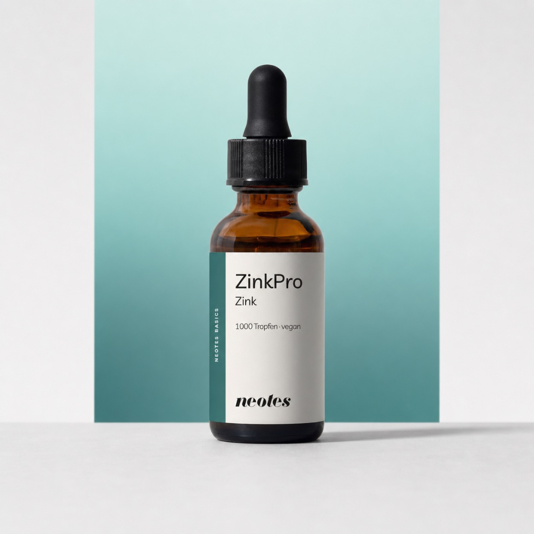 Zink Tropfen von neotes als Produktfoto vor sanftem Farbverlauf